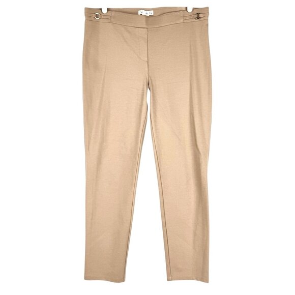 89th+Madison Women's Pull-on Elastic Waistband Stretch Mid Rise Tan Pants Size L - Picture 1 of 9